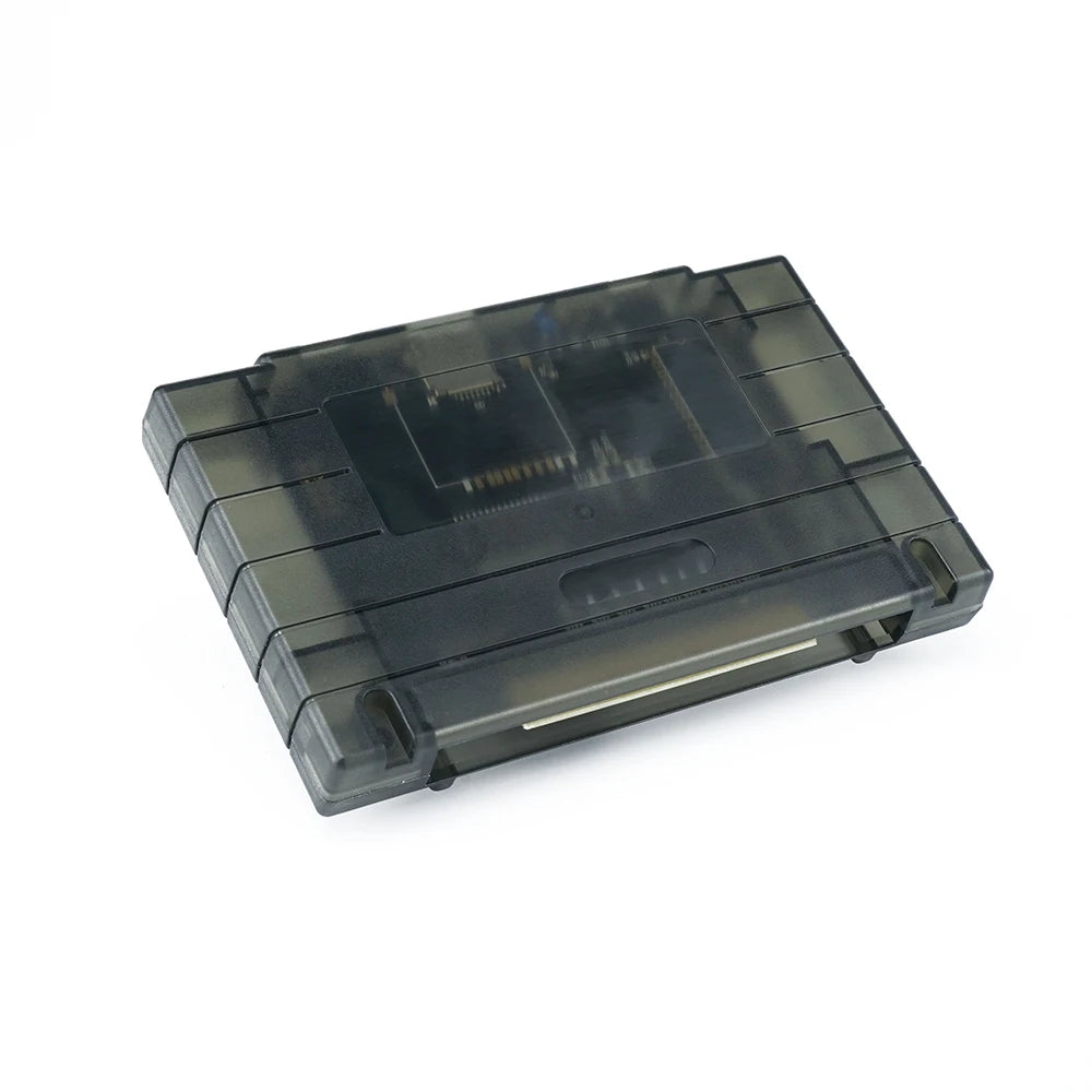 SNES Flashmaster transparent black cartridge shell for Super Nintendo game console.