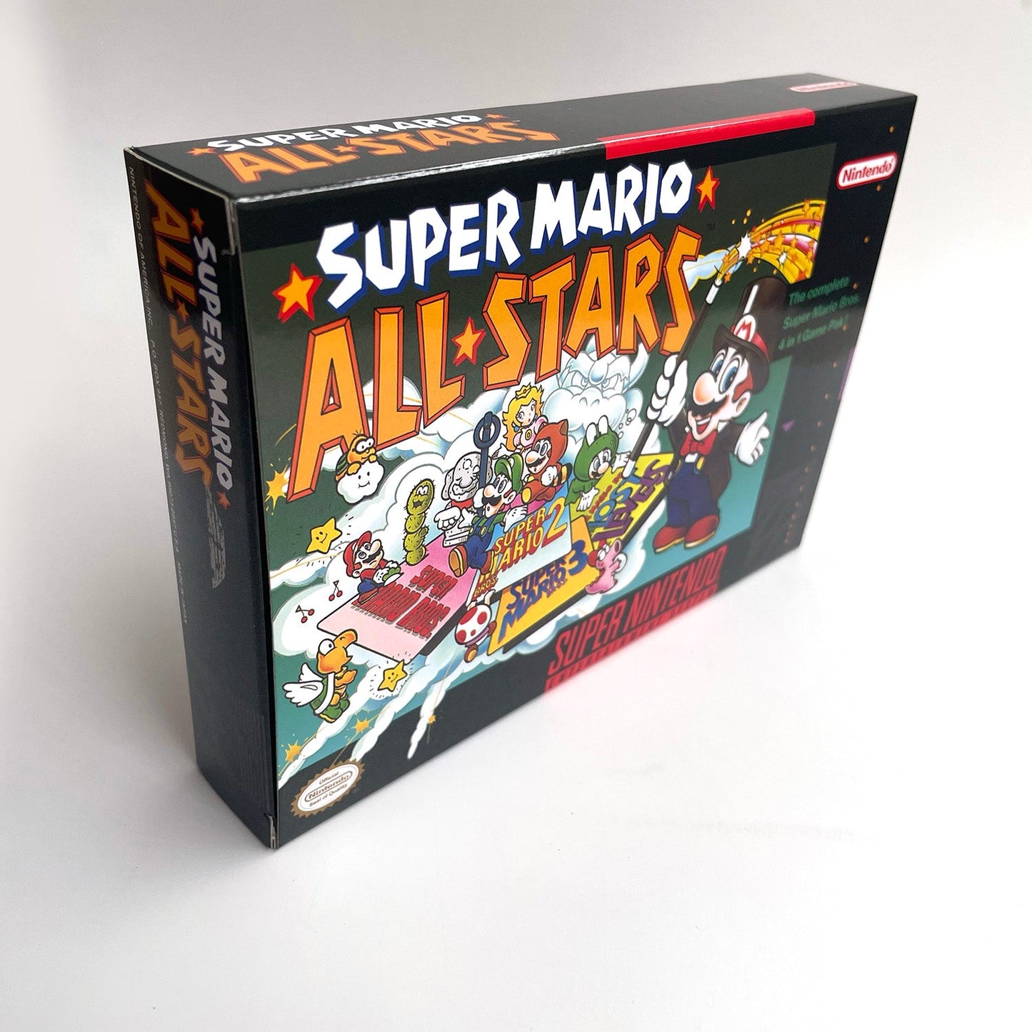 Super Mario All-Stars SNES Cartridge with Box | Super Nintendo 4-in-1 Collection