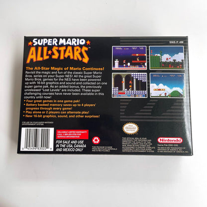 Super Mario All-Stars SNES Cartridge with Box | Super Nintendo 4-in-1 Collection