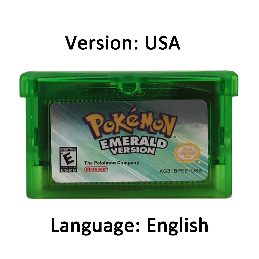 Nintendo GBA-Spielekassette: Pokemon-Serie Rubin – Blattgrün – Feuerrot – Smaragd – Saphir
